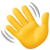 Icon of a hand moving to greet in the contact form