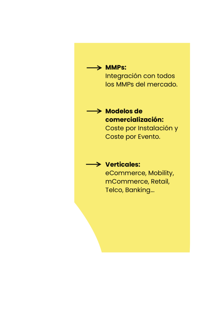 Ilustración de la web de APPcelerate que representa una mano con un móvil dónde se detacan las principales características de APPcelerate
